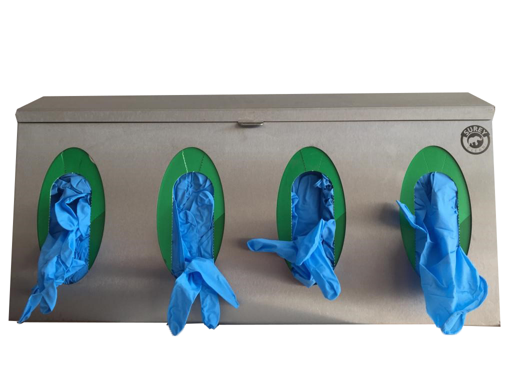 Dispenser chiuso quadruplo per guanti